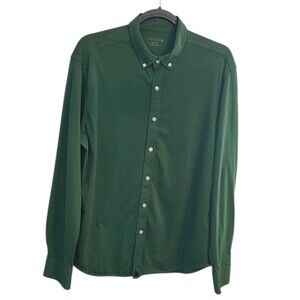 UNTUCKit Mens M Green Button Down Collared Long Sleeve Casual Shirt Work Preppy